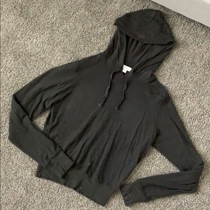 Black cropped hoodie